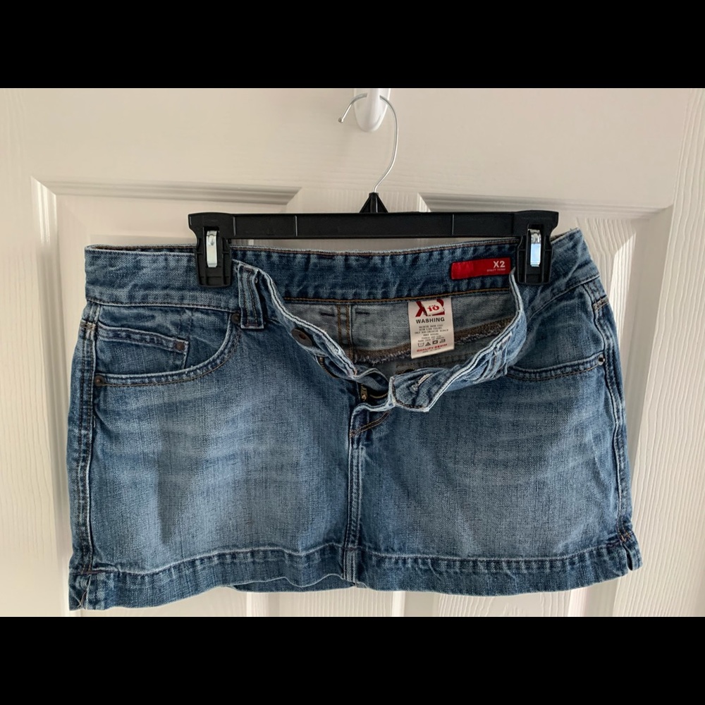 Denim express mini skirt
